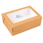 Boîte Salade Kraft avec Fenêtre - (17x12x5.5 CM) | 1000 ML - (Lot 50)