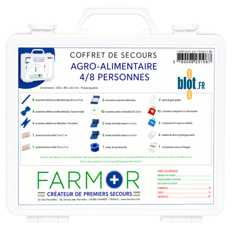 Coffret de secours agroalimentaire 4/8 personnes
