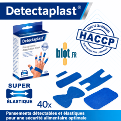 Pansements bleus détectables FARMOR assortis pour sécurité agroalimentaire HACCP
