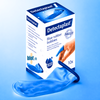Boîte de doigtiers bleus Detectaplast x10 pour protection alimentaire