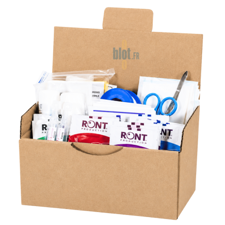 Kit réassort multirisques 1 à 5 personnes avec contenu complet pour armoire à pharmacie professionnelle