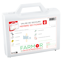 Kit membre sectionné avec packs froid instantané, pochette isotherme 3 compartiments et support mural pour atelier industriel