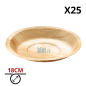 Assiette en palmier ronde Ø18 cm biodégradable et compostable vendue par lot de 25