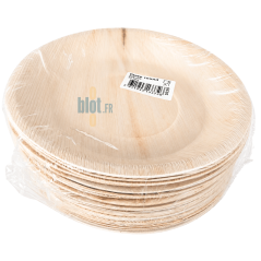 Assiette écologique ronde en palmier résistante aux plats chauds et froids