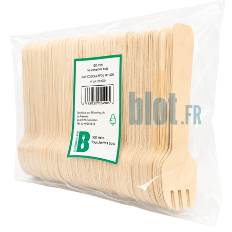 Mini Fourchette en Bois 10,5 cm | Lot de 100 | Recyclable