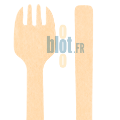 Détail d'une mini fourchette en bois de bouleau 10,5 cm avec finition naturelle