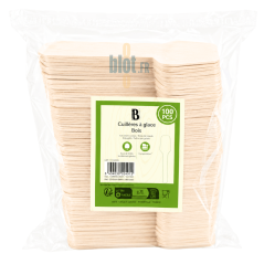 Sachet de 100 mini cuillères à glace en bois naturel adaptées aux glaces artisanales et sorbets