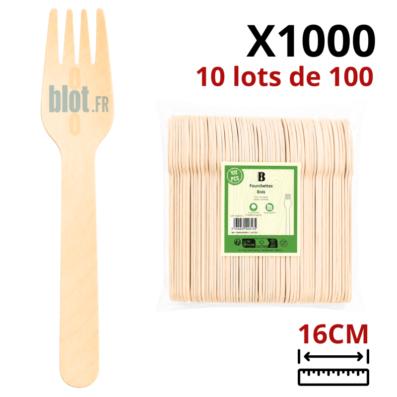 Fourchettes en Bois 16 cm | Lot de 1000 | CHR