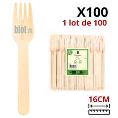 Fourchettes en Bois 16 cm | Lot de 100 | CHR - dimensions et conditionnement