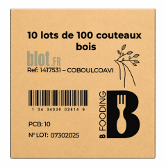 Emballage carton des couteaux en bois 16,5 cm conditionnement professionnel x1000