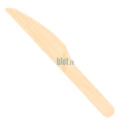 Couteaux en Bois 16,5 cm | Lot de 100 | Bois de Bouleau - seul et détaillé