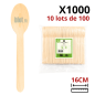 Cuillères en Bois 16 cm | Lot de 1000 | Usage unique