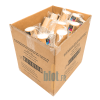 Carton contenant 20 lots de 50 gobelets carton kraft brun 10 cl