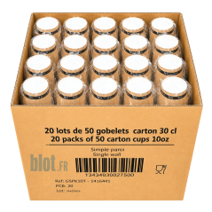 (X1000) - Gobelets carton brun 30 CL - (Ø 87 MM)