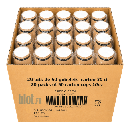 (X1000) - Gobelets carton brun 30 CL - (Ø 87 MM)