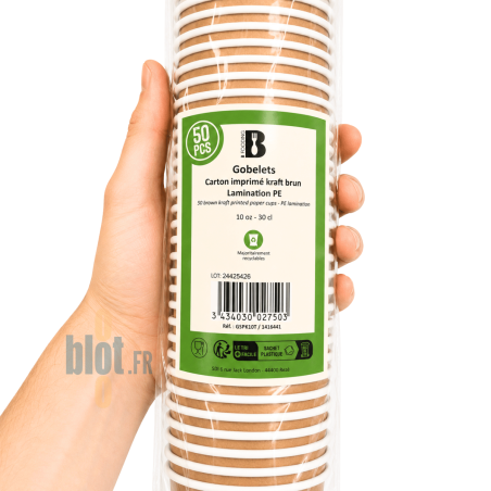 (X50) - Gobelets carton brun 30 CL - (Ø 87 MM)