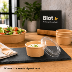 Pot à sauce carton kraft 60 ml pour sauces froides et chaudes en restauration et vente à emporter