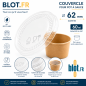 (X1000) - Couvercle PET Transparent pour Pot 60 - (Ø 62 MM) (X1000) - Couvercle PET Transparent pour Pot 60 - (Ø 62 MM)