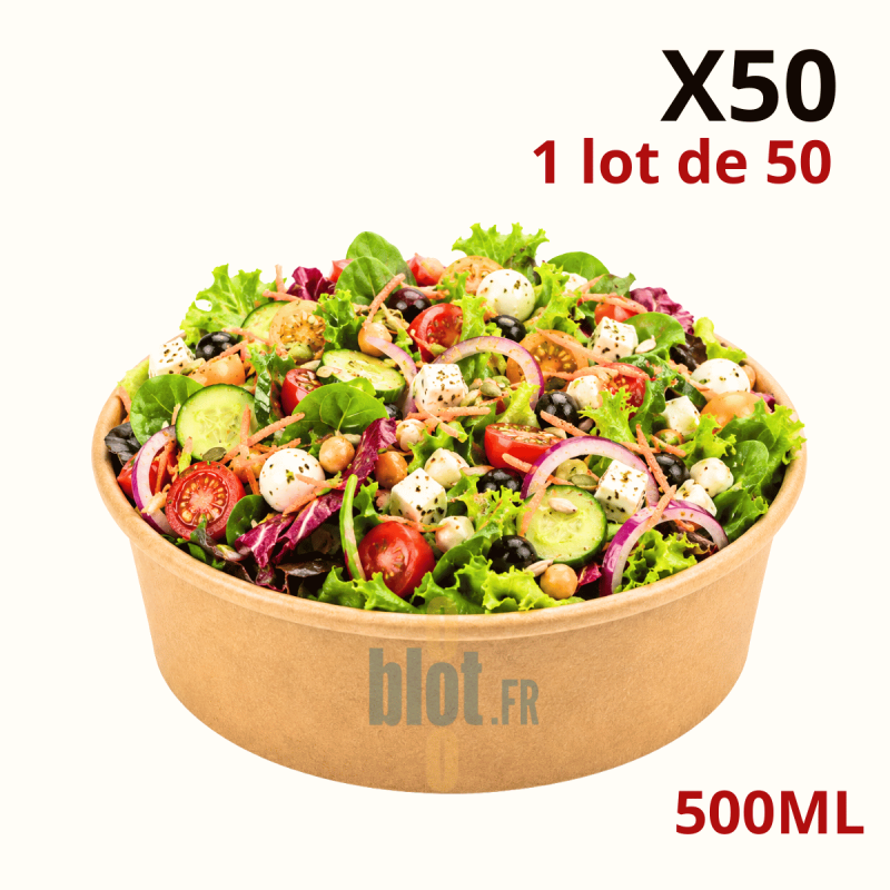 (X50) - Pots à salade kraft 500 ML - (Ø 14,8 CM | H 4,7 CM) (X50) - Pots à salade kraft 500 ML - (Ø 14,8 CM | H 4,7 CM)