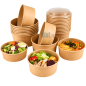 (X50) - Pots à salade kraft 500 ML - (Ø 14,8 CM | H 4,7 CM) (X50) - Pots à salade kraft 500 ML - (Ø 14,8 CM | H 4,7 CM)