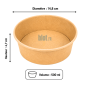 (X50) - Pots à salade kraft 500 ML - (Ø 14,8 CM | H 4,7 CM) (X50) - Pots à salade kraft 500 ML - (Ø 14,8 CM | H 4,7 CM)