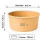 (X50) - Pots à salade kraft  1300 ML - (Ø 18,3 CM | H 6,8 CM)