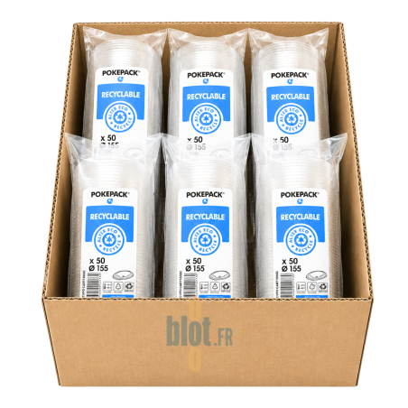 (X300) - Couvercle RPET transparent pour saladier 500/750/1000 ML  - (Ø 15.5CM)