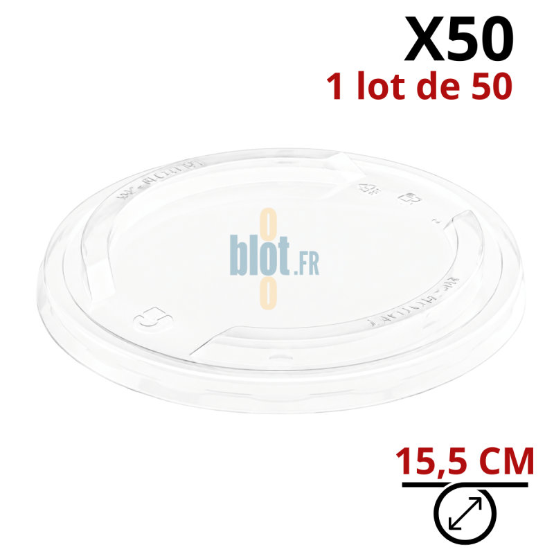 (X50) - Couvercle RPET transparent pour saladier 500/750/1000 ML - (Ø 15.5CM) (X50) - Couvercle RPET transparent pour saladier 500/750/1000 ML - (Ø 15.5CM)