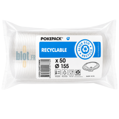 (X50) - Couvercle RPET transparent pour saladier 500/750/1000 ML  - (Ø 15.5CM)