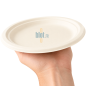 (X1000) – Assiette bagasse ronde - (Ø23 CM)