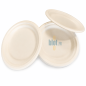 (X50) – Assiette bagasse ronde blanche - (Ø23 CM)