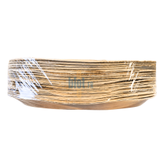 Lot de 25 plats ovales en feuille de palmier 41,5 x 27,5 cm vu de côté