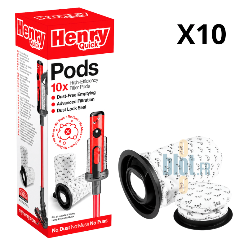 (x10) - Henry Quick Pods Numatic | Capsules Filtrantes