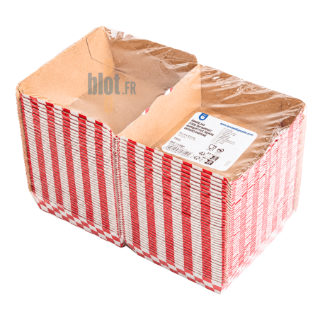 Boîte Hamburger Rouge - (14,7x14x7 CM) | Kraft - (Lot 50)