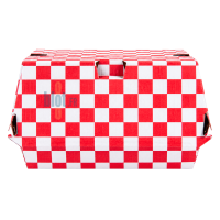 Boîte hamburger FITIPALDI fermée en carton nano-micro rouge et blanc pour vente à emporter