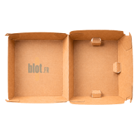 Intérieur kraft d'une boîte hamburger Fitipaldi en carton nano-micro avec système de fermeture intégré