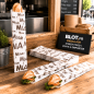 (X1000) - Sacs Sandwich "MIAM" - Papier Kraft Blanc - (10 + 6 × 34 CM)