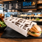 (X1000) - Sacs Sandwich "MIAM" - Papier Kraft Blanc - (12 + 6 × 34 CM)
