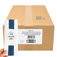 Carton de 1000 sacs sandwich ingraissables Ma Pause Déj avec étiquette produit