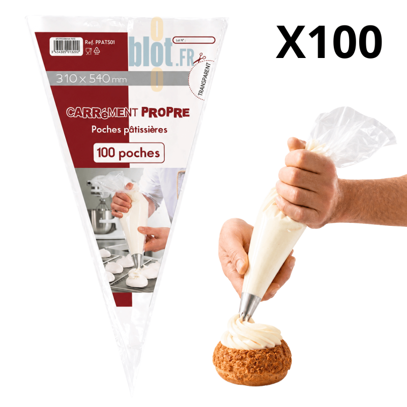 (Lot de 100) - Poche à douille jetable professionnelle – (31 x 54 CM) (Lot de 100) - Poche à douille jetable professionnelle – (31 x 54 CM)