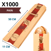 Sac à pain kraft brun Tradition 11 + 6,5 x 50 cm vendu par carton de 1000