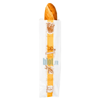 Baguette présentée dans un sac kraft blanc Tradition de 58 cm