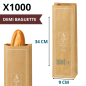 (X1000) – Sac Demi Baguette kraft brun Tradition – (9 + 4 X 34 CM)