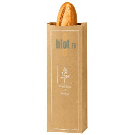 (X1000) – Sac Demi Baguette kraft brun Tradition – (9 + 4 X 34 CM)
