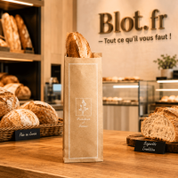 (X1000) – Sac Demi Baguette kraft brun Tradition – (9 + 4 X 34 CM) - Mise en situation boulangerie