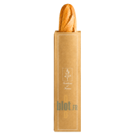 (X1000) – Sac Baguette kraft brun Tradition – (10 + 4 X 48 CM) - Sachet + baguette