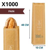 (X1000) – Sac Pain kraft brun Tradition – (10 + 5,5 X 48 CM) - Dimensions et caractéristiques