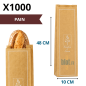 (X1000) – Sac Pain kraft brun Tradition – (10 + 5,5 X 48 CM)