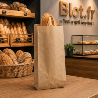(X1000) – Sac Demi Baguette kraft brun Tradition – (9 + 6 X 30 CM) - mise en situation en boulangerie