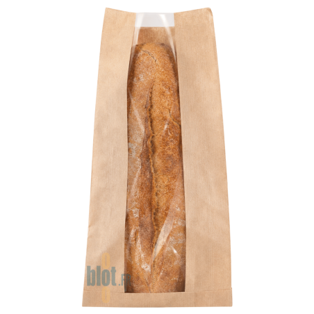 (X1000) – Sac Gros Pain kraft brun - Fenêtre PP – (16 + 5 X 40 CM)